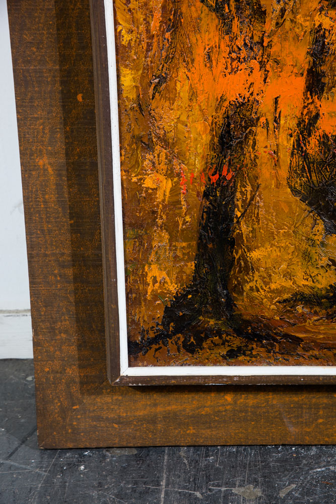 Mid Century Modern Oil Painting Bob Pepper Art Trees Abstract Expressionism Impressionist Original Signed Forest - Image 5