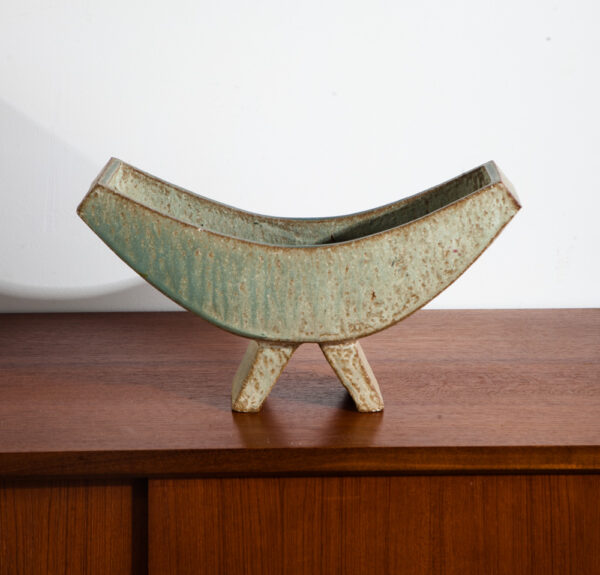 Mid Century Modern Art Pottery Vessel Studio Ceramics Japanese Green Japan Pot