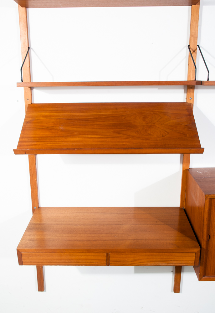 Mid Century Danish Modern Wall Unit Poul Cadovius Cado Royal Shelving Teak 2 Bay Denmark Modular Adjsutable - Image 4