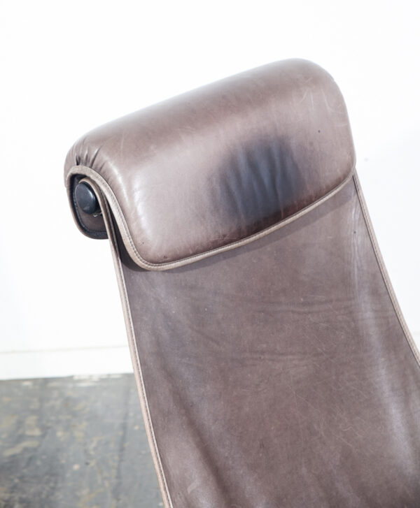 Mid Century Danish Modern Lounge Chair Sling Westnofa Manta Gray Black Leather Ingmar Relling Norway Norwegian - Image 8