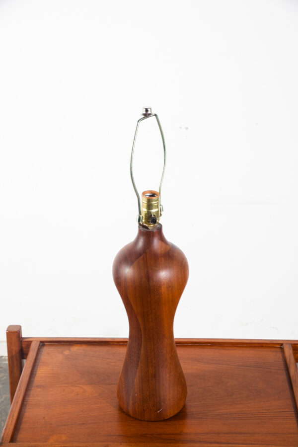Mid Century Modern Table Lamp Solid Walnut Wood Round Studio Vintage Lighting Light - Image 11