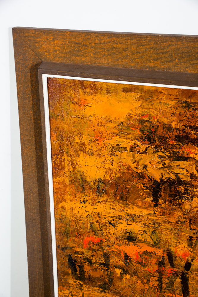 Mid Century Modern Oil Painting Bob Pepper Art Trees Abstract Expressionism Impressionist Original Signed Forest - Image 6