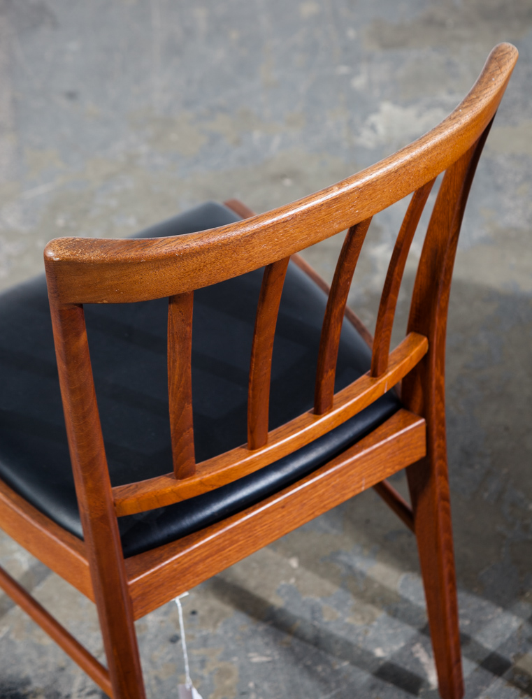 Mid Century Danish Modern Dining Chair Swedish Pair 2 Round Back Sweden Denmark Swedish Solid Teak - Image 9
