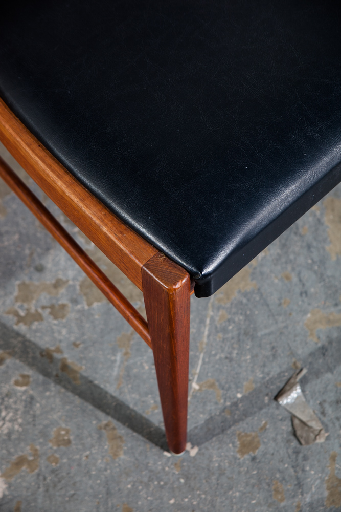 Mid Century Danish Modern Dining Chair Swedish Pair 2 Round Back Sweden Denmark Swedish Solid Teak - Image 8