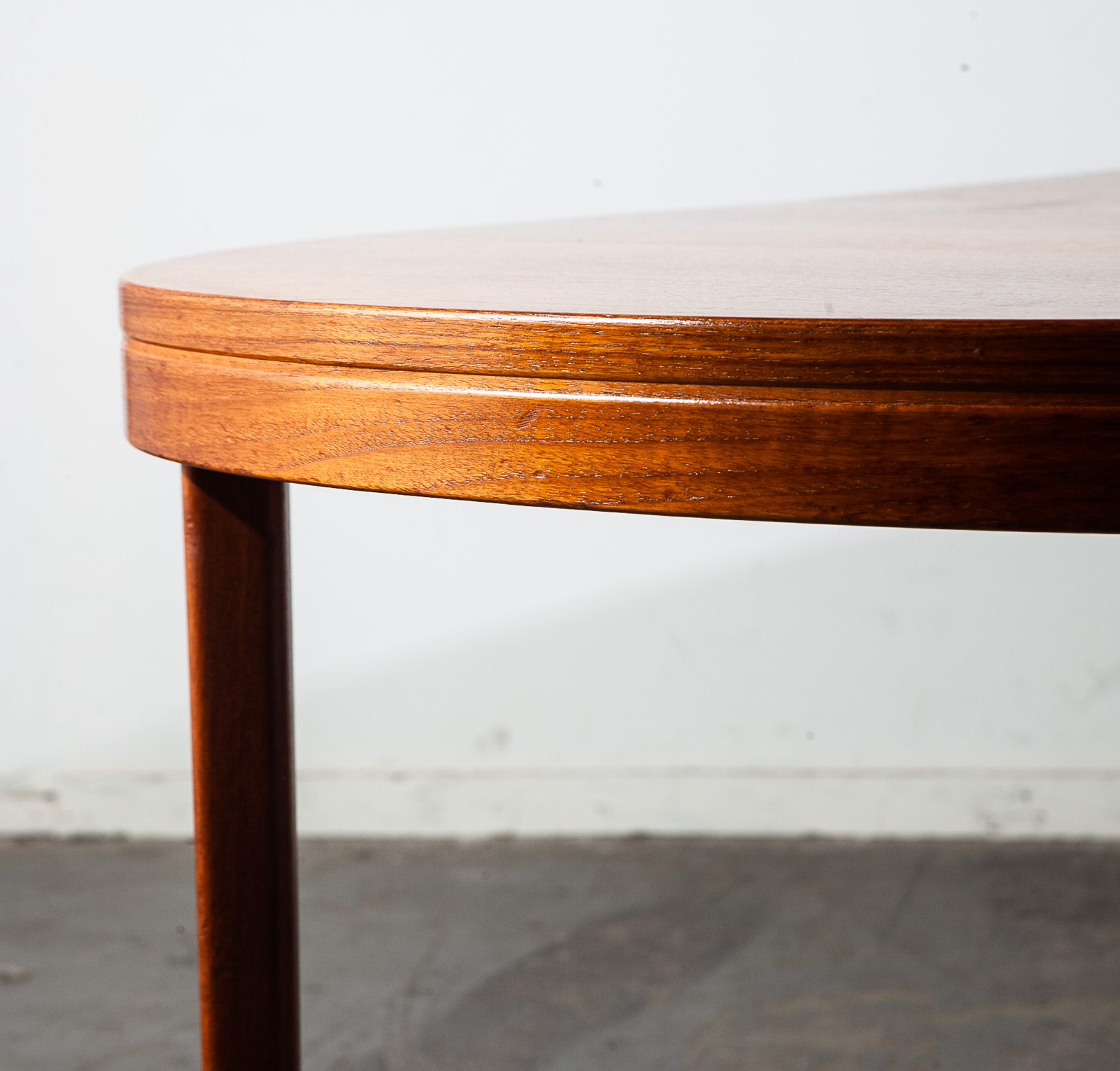 Mid Century Danish Modern Dining Table Teak Skaraborgs Sweden Extension Leaf x2 Large 100 In. - Image 6