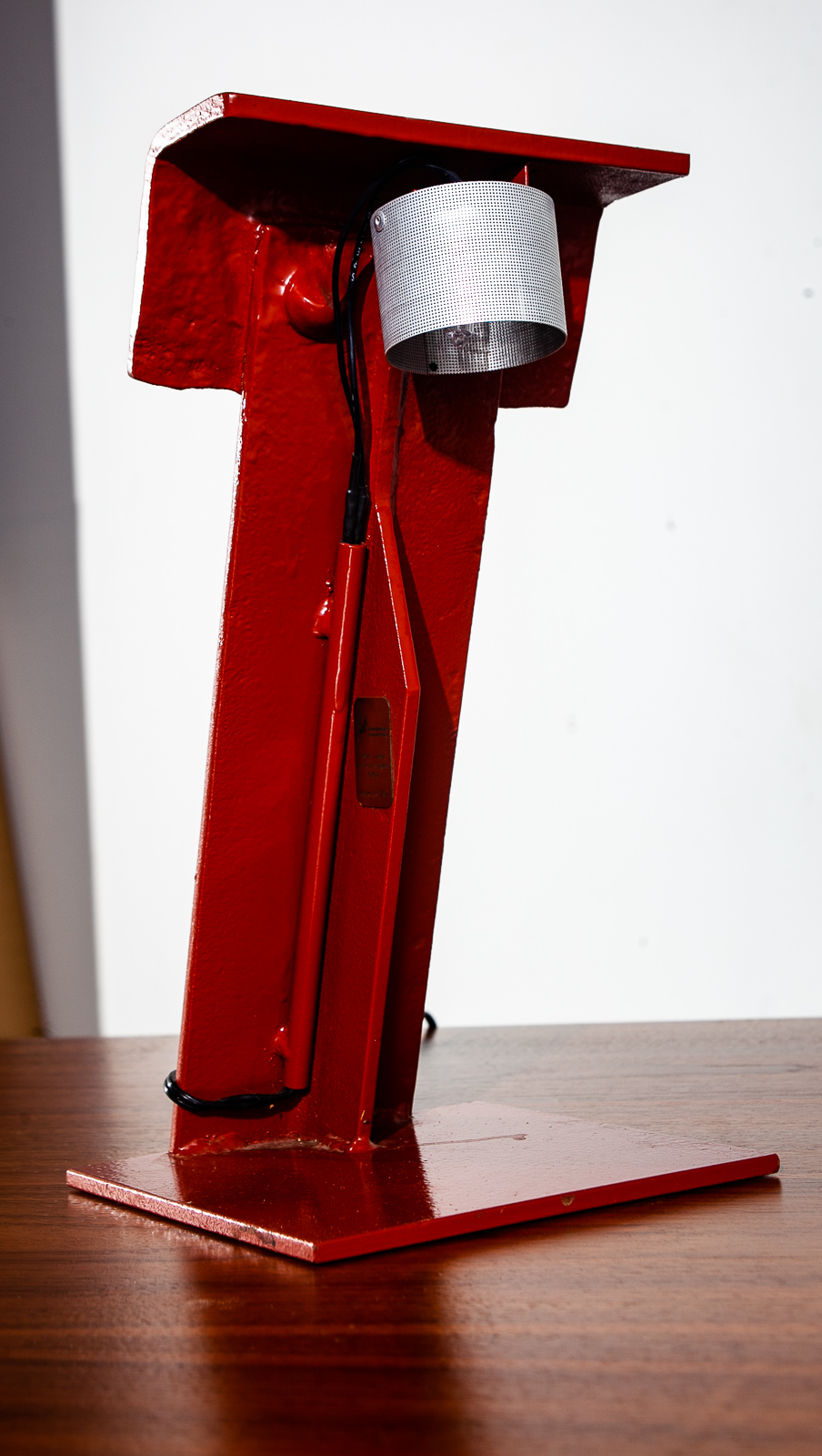 Mid Century Modern Table Lamp Office Metal Golden Gate Bridge Red Furniture Co. - Image 7