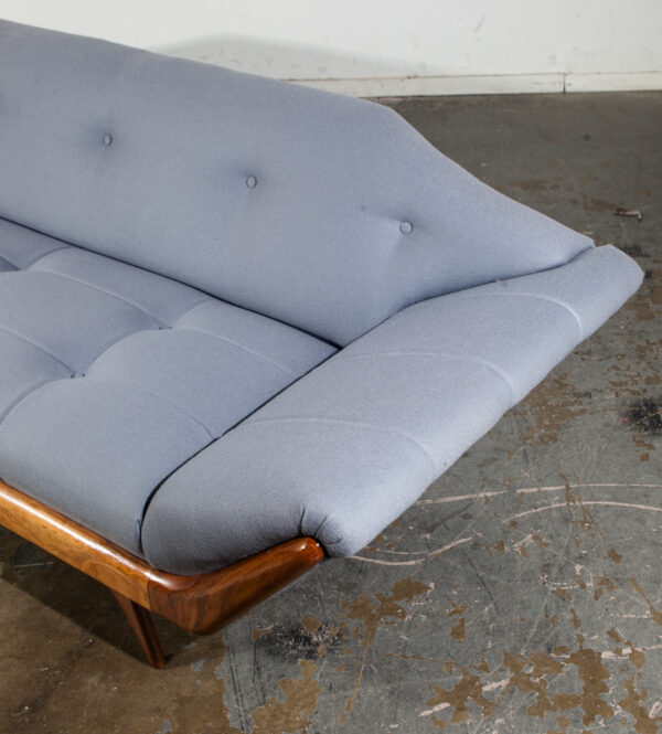 Mid Century Modern Sofa Couch Gondola Thunderbird Flexsteel Adrian Pearsall Gray Solid Walnut Restored Craft Associates - Image 8