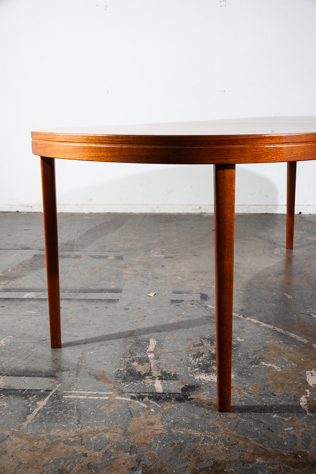 Mid Century Danish Modern Dining Table Teak Skaraborgs Sweden Extension Leaf x2 Large 100 In. - Image 5