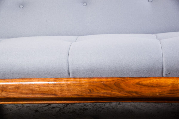 Mid Century Modern Sofa Couch Gondola Thunderbird Flexsteel Adrian Pearsall Gray Solid Walnut Restored Craft Associates - Image 11