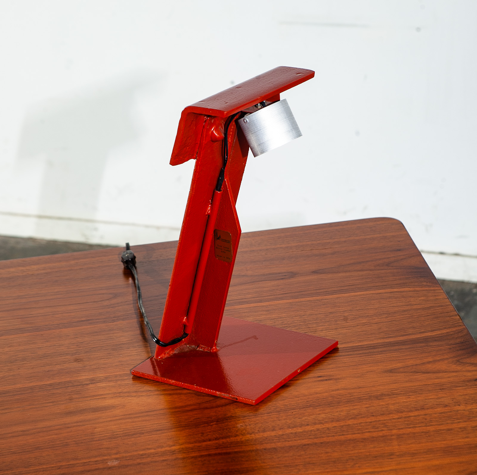 Mid Century Modern Table Lamp Office Metal Golden Gate Bridge Red Furniture Co. - Image 6