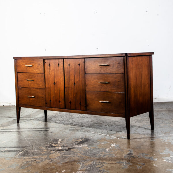 Mid Century Modern Dresser Credenza Broyhill Saga Wide 9 Drawer Walnut Solid Mcm - Image 3