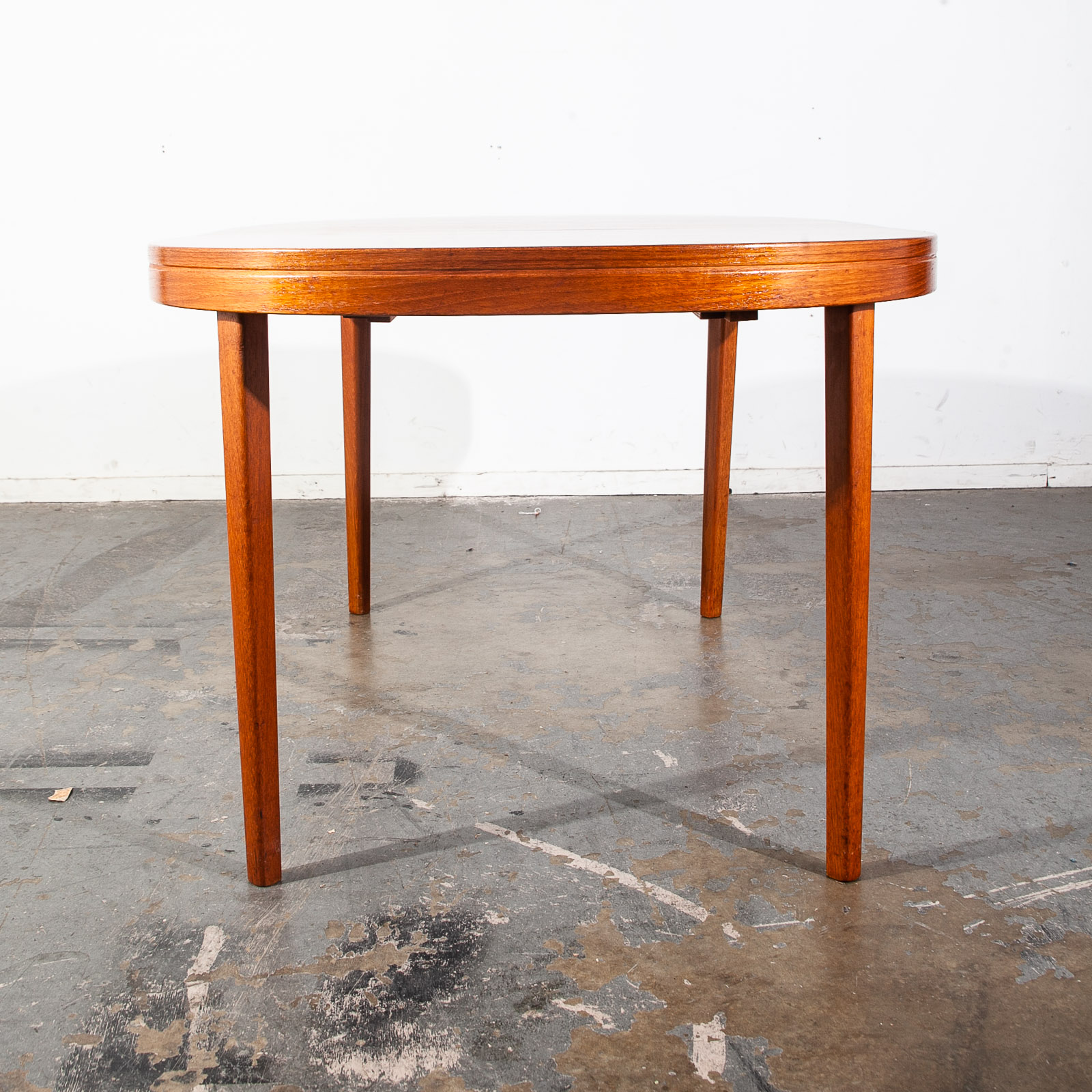 Mid Century Danish Modern Dining Table Teak Skaraborgs Sweden Extension Leaf x2 Large 100 In. - Image 4