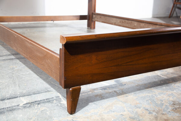 Mid Century Modern United Furniture Diamond Walnut Queen Bed Frame Storage MCM - Image 8