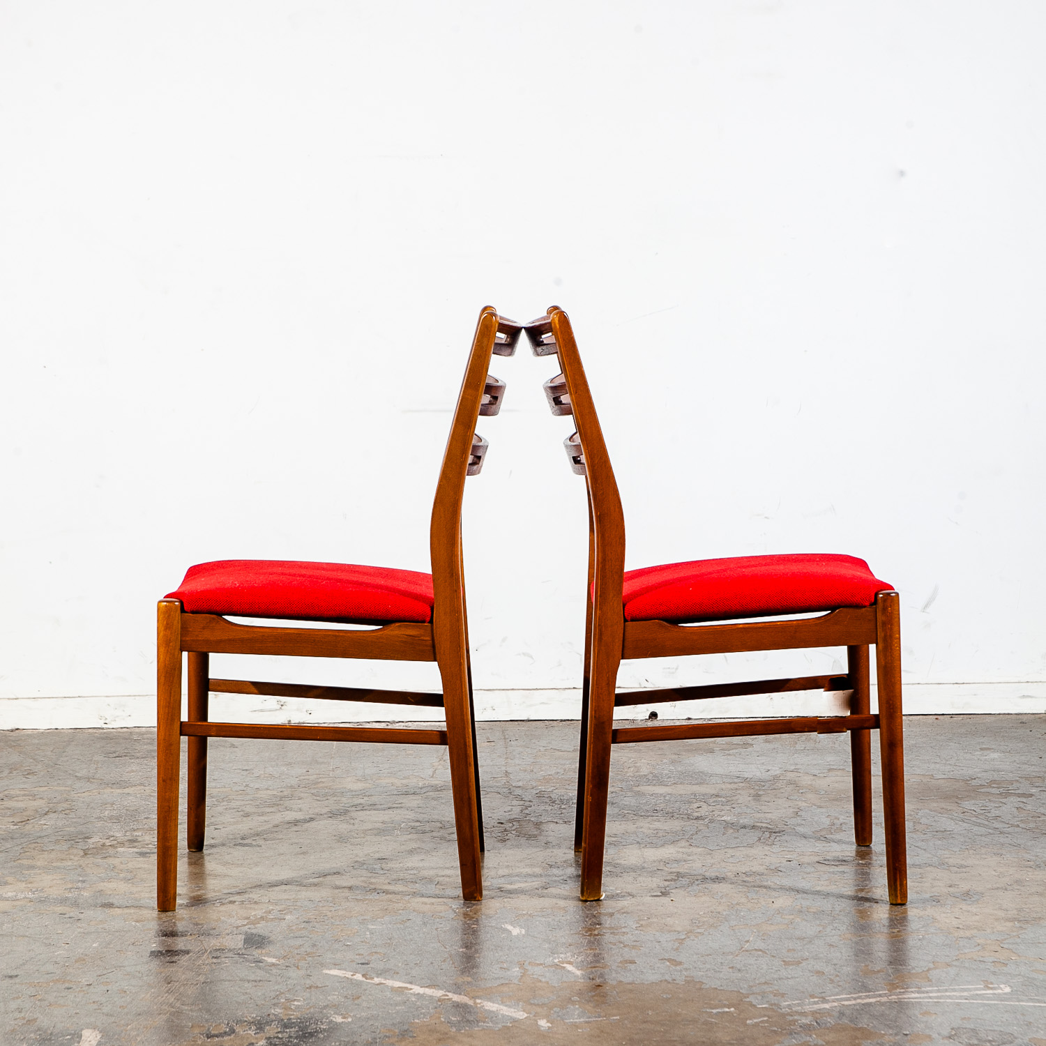 Mid Century Danish Modern Dining Chairs Set 4 Farstrup Mobler Model 219 Teak Red Beech Wood - Image 7