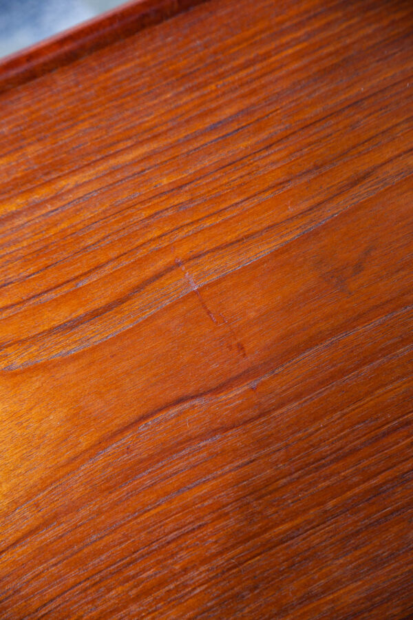 Mid Century Danish Modern Coffee Table Moreddi Kristensen Thomassen Teak Cane NM - Image 11