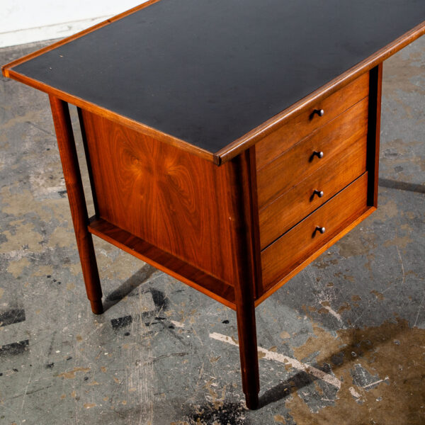 Mid Century Modern Desk Concourse Charles Pachanec Walnut Office Executive Mcm - Image 6