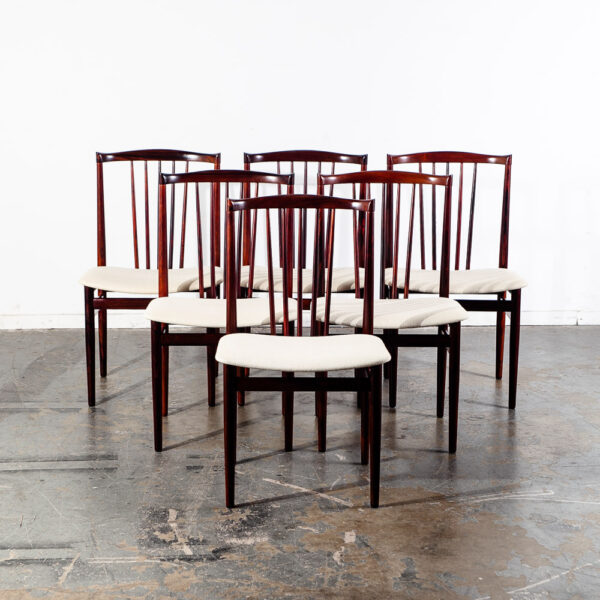 Mid Century Danish Modern Dining Chairs 6 Henning Sørensen Brazilian Rosewood - Image 3