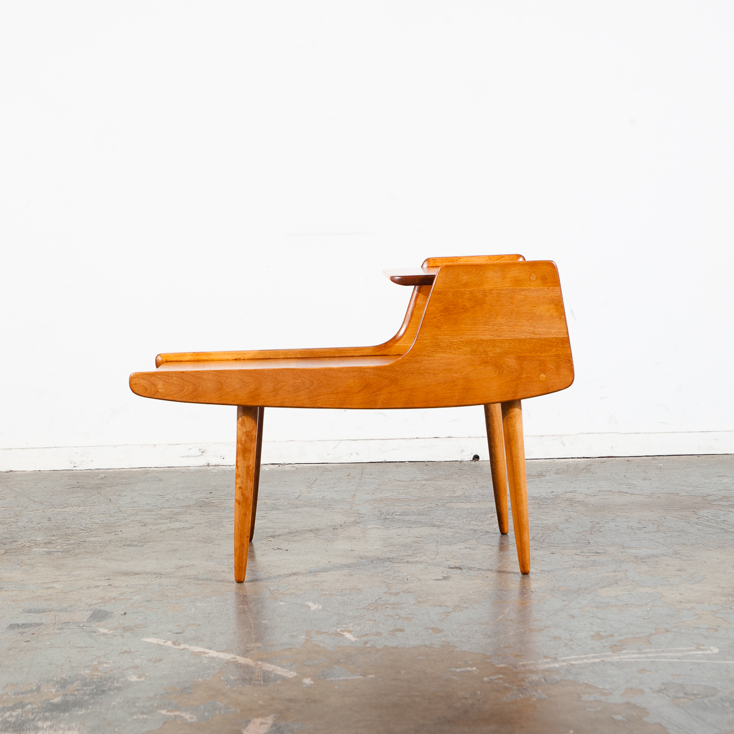 Mid Century Modern Blond Step End Table Russel Wright Conant Ball Furniture MCM Vintage Solid Birch Wood Refinished - Image 5