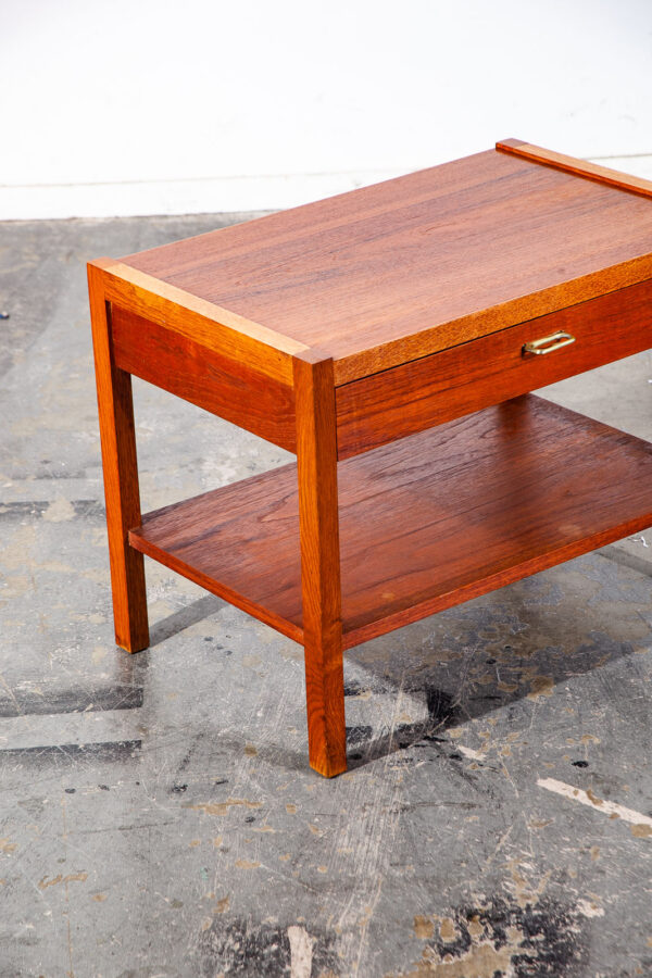 Mid Century Danish Modern Nightstand End Side Table Teak Oak Restored Mogensen - Image 4
