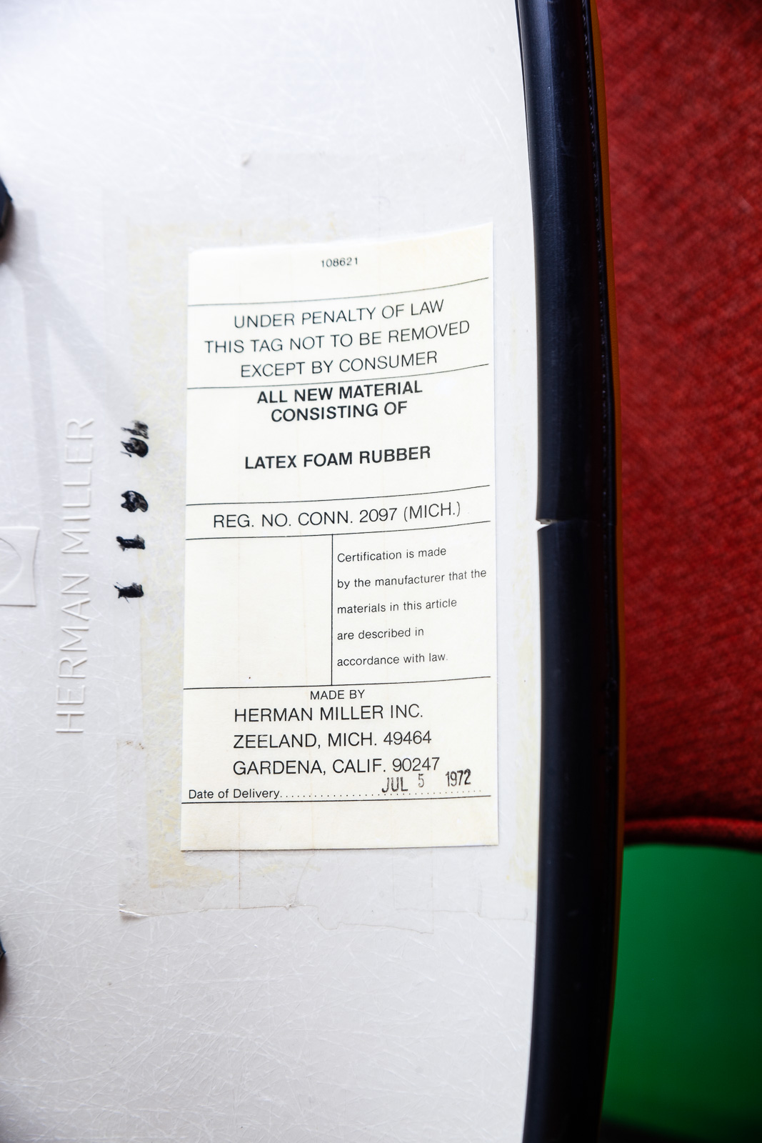 Mid century modern Lounge Chair Herman Miller Lemon Yellow Black White Cats Cradle Mcm Fiberglass - Image 11