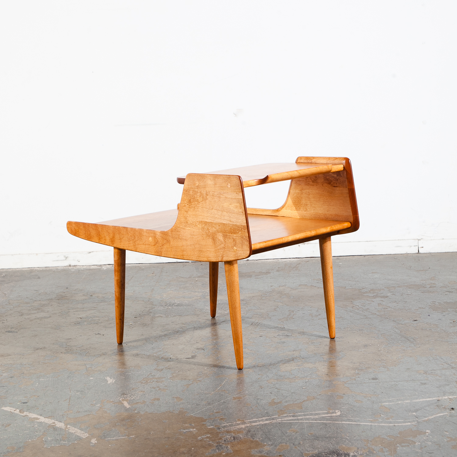 Mid Century Modern Blond Step End Table Russel Wright Conant Ball Furniture MCM Vintage Solid Birch Wood Refinished - Image 6