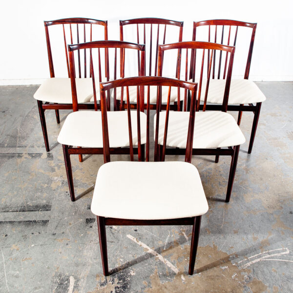 Mid Century Danish Modern Dining Chairs 6 Henning Sørensen Brazilian Rosewood - Image 2