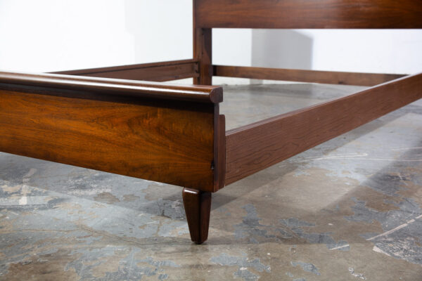 Mid Century Modern United Furniture Diamond Walnut Queen Bed Frame Storage MCM - Image 7