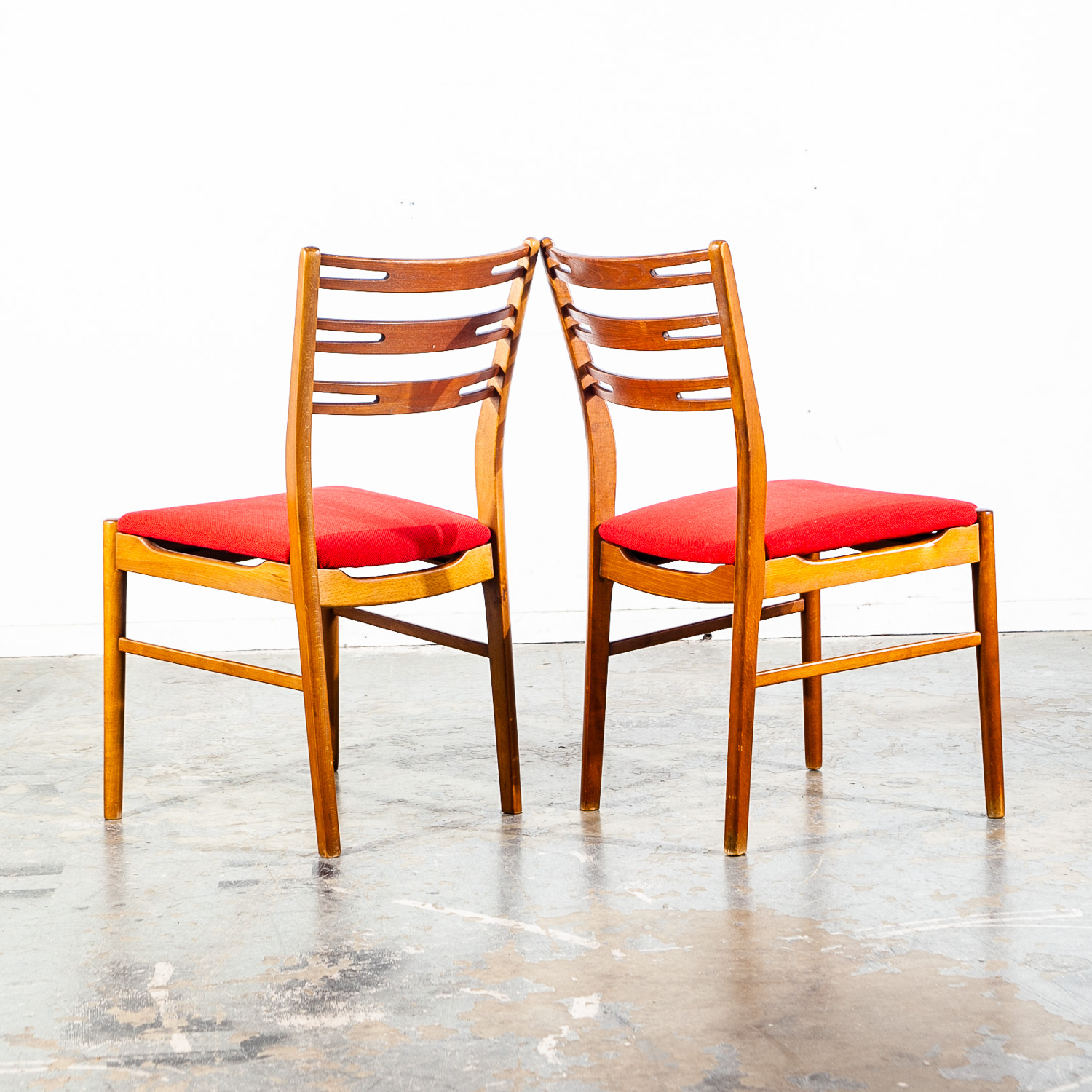 Mid Century Danish Modern Dining Chairs Set 4 Farstrup Mobler Model 219 Teak Red Beech Wood - Image 12