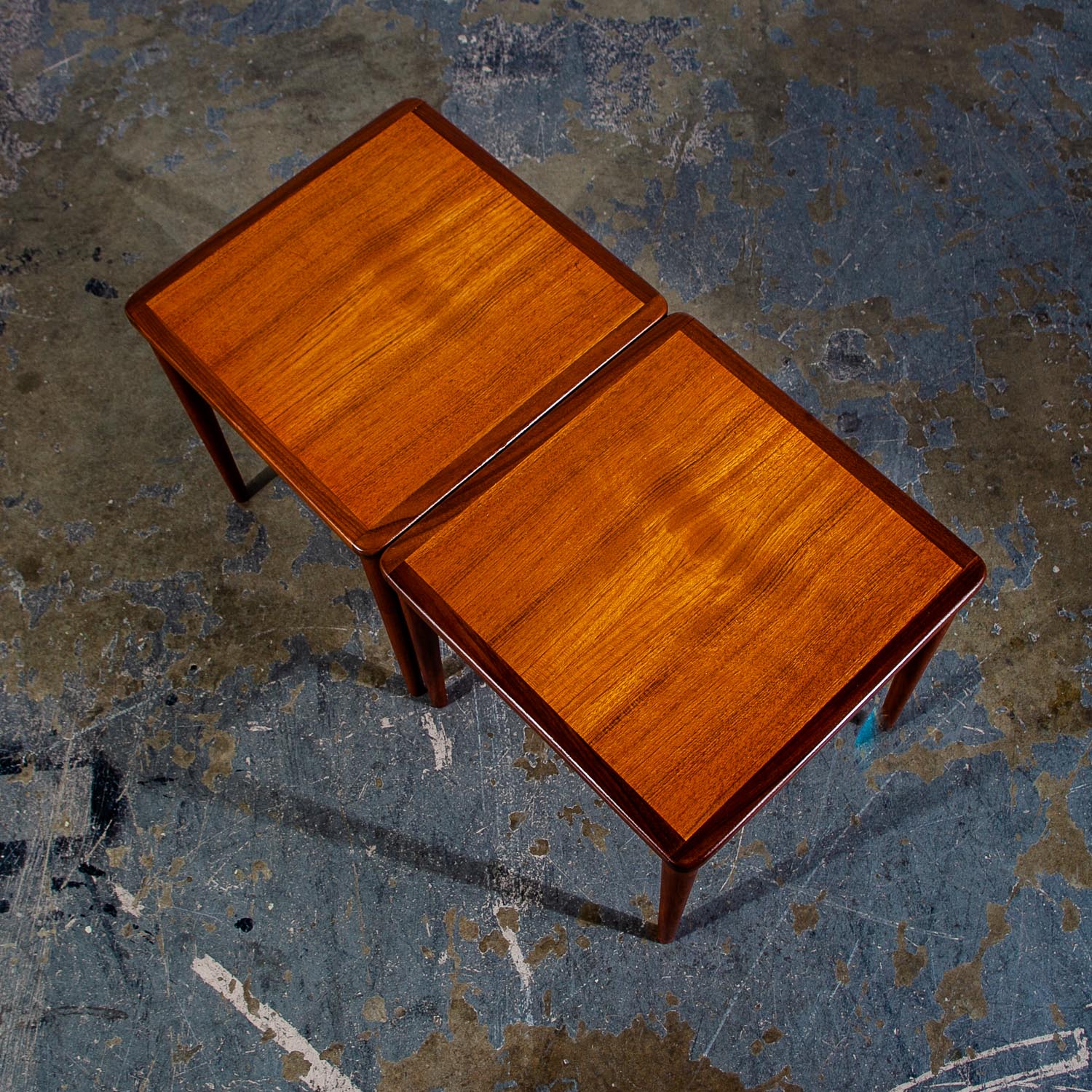Mid Century Danish Modern Nesting Tables Set 3 Teak Wood Vintage Side End Coffee - Image 5