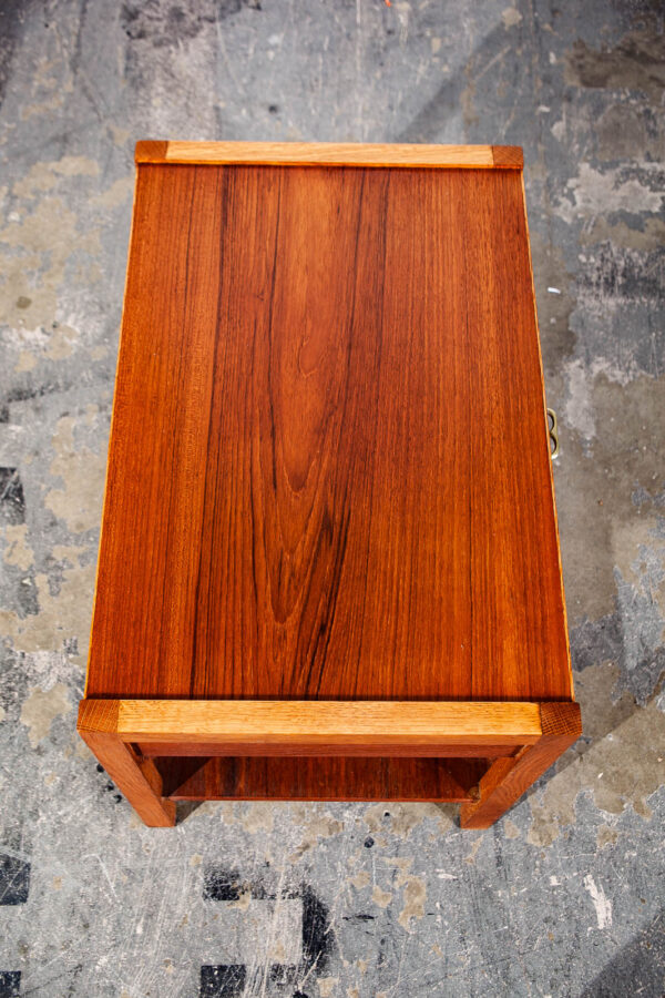 Mid Century Danish Modern Nightstand End Side Table Teak Oak Restored Mogensen - Image 3