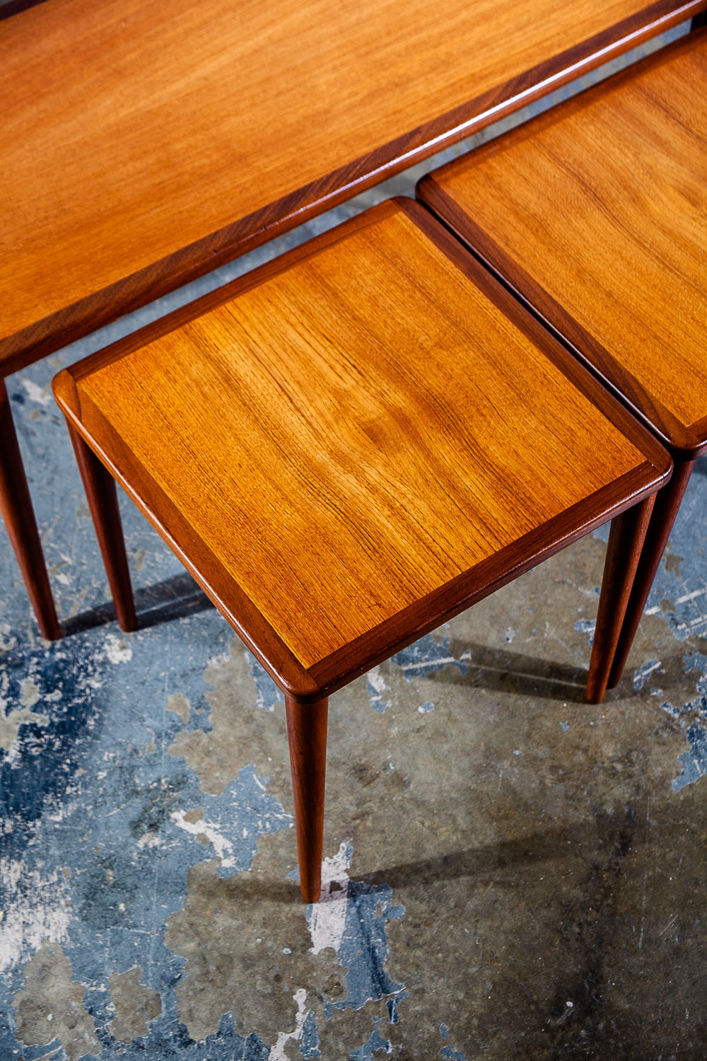 Mid Century Danish Modern Nesting Tables Set 3 Teak Wood Vintage Side End Coffee - Image 8