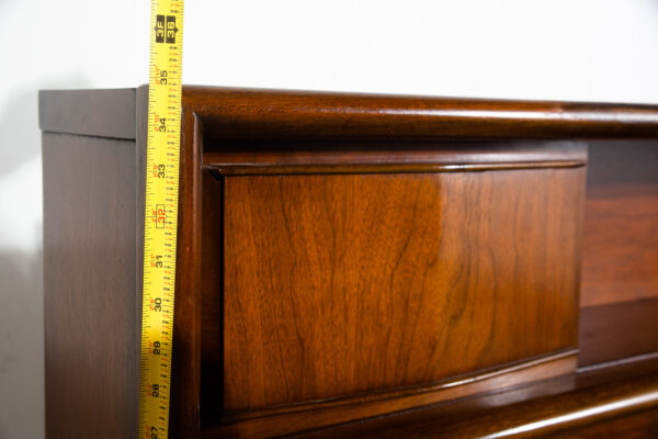 Mid Century Modern United Furniture Diamond Walnut Queen Bed Frame Storage MCM - Image 10