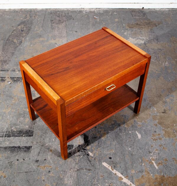 Mid Century Danish Modern Nightstand End Side Table Teak Oak Restored Mogensen - Image 2