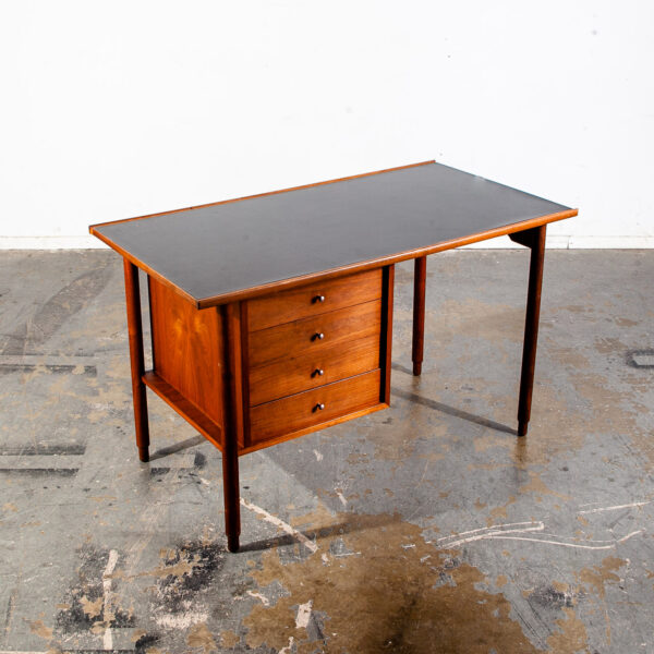Mid Century Modern Desk Concourse Charles Pachanec Walnut Office Executive Mcm