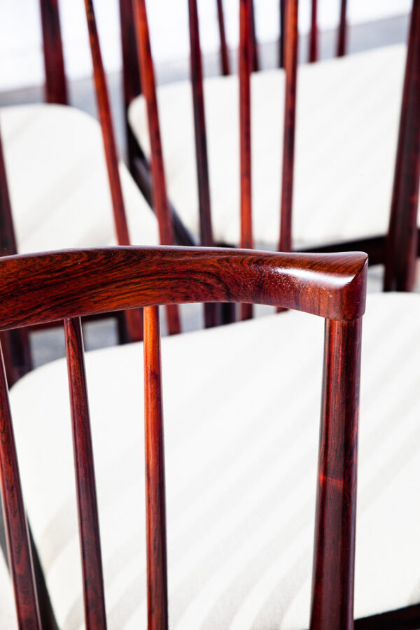 Mid Century Danish Modern Dining Chairs 6 Henning Sørensen Brazilian Rosewood - Image 6