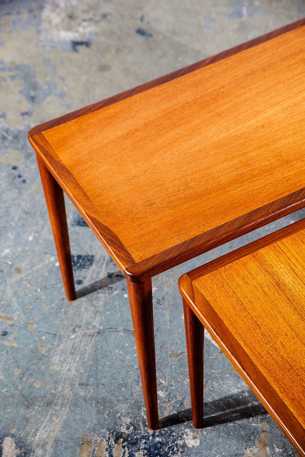 Mid Century Danish Modern Nesting Tables Set 3 Teak Wood Vintage Side End Coffee - Image 6