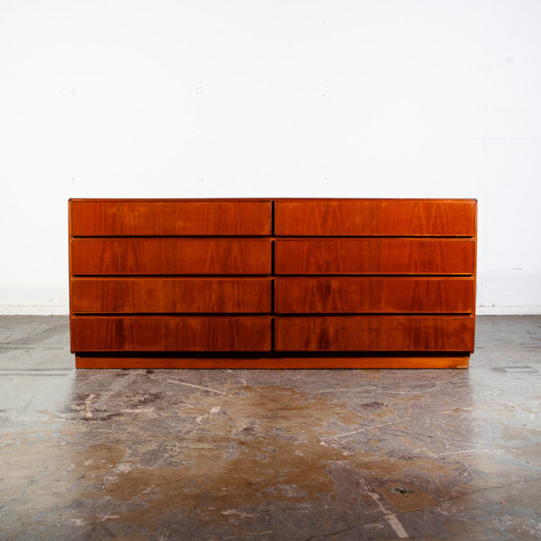 Mid Century Danish Modern Dresser Low Solid Teak Komfort Denmark 8 Drawer Vintage MCM Large Wide - Image 3