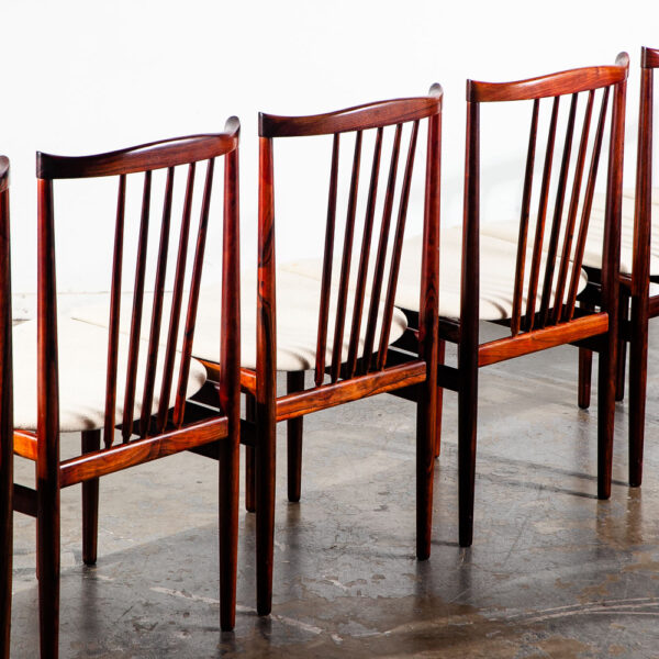 Mid Century Danish Modern Dining Chairs 6 Henning Sørensen Brazilian Rosewood - Image 8