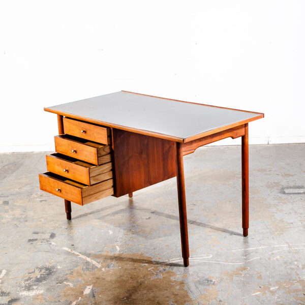 Mid Century Modern Desk Concourse Charles Pachanec Walnut Office Executive Mcm - Image 2