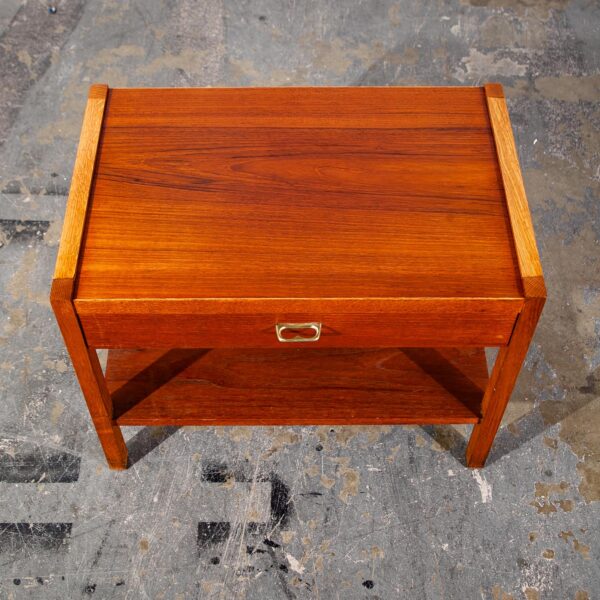 Mid Century Danish Modern Nightstand End Side Table Teak Oak Restored Mogensen - Image 5