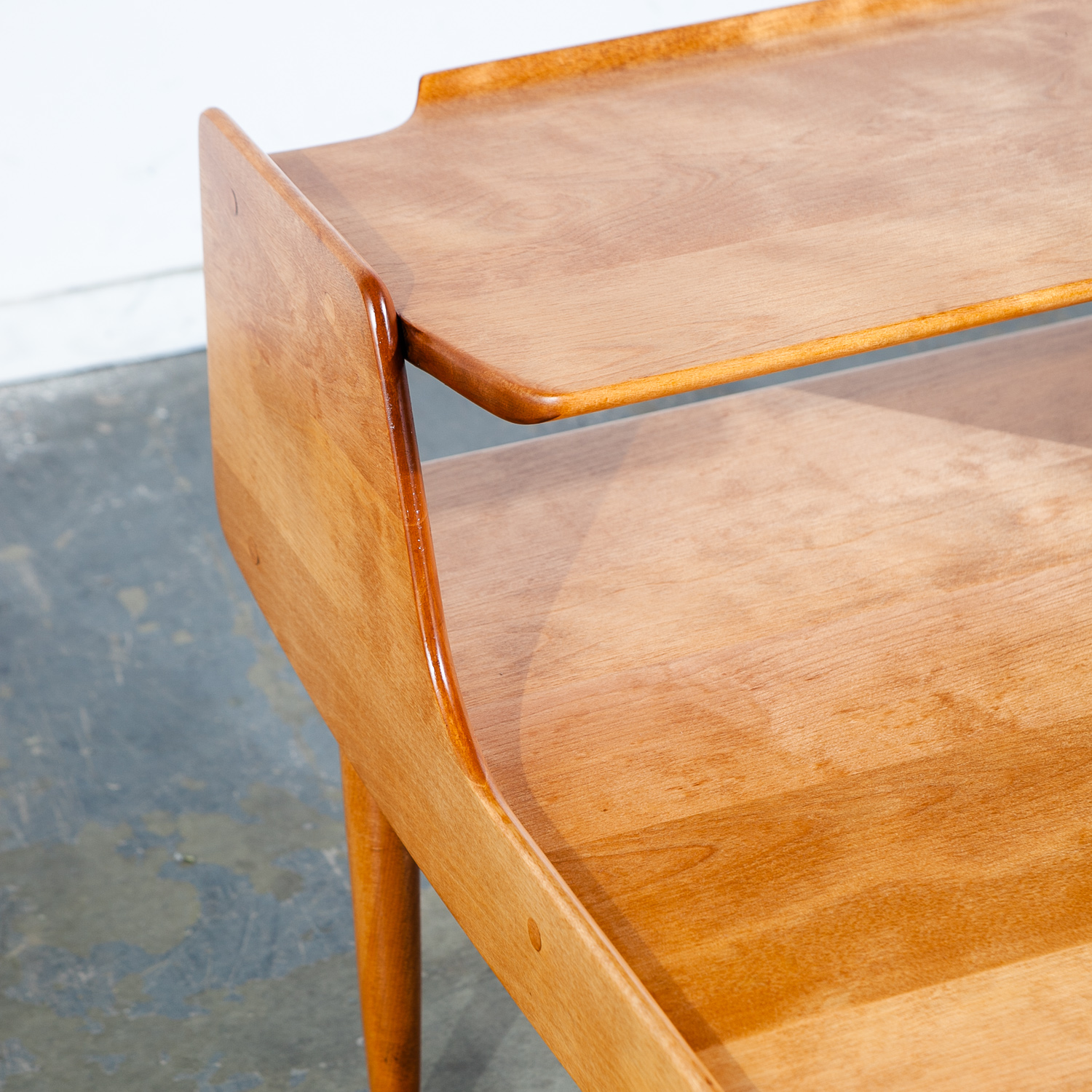 Mid Century Modern Blond Step End Table Russel Wright Conant Ball Furniture MCM Vintage Solid Birch Wood Refinished - Image 10