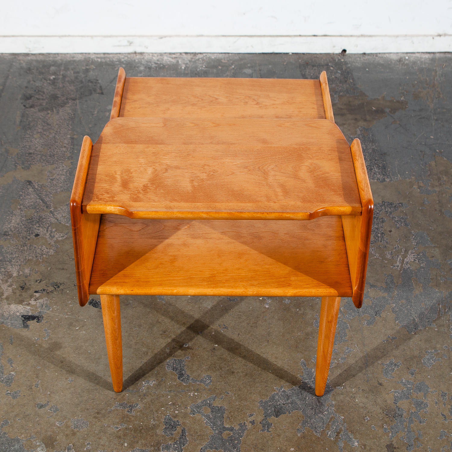 Mid Century Modern Blond Step End Table Russel Wright Conant Ball Furniture MCM Vintage Solid Birch Wood Refinished - Image 7