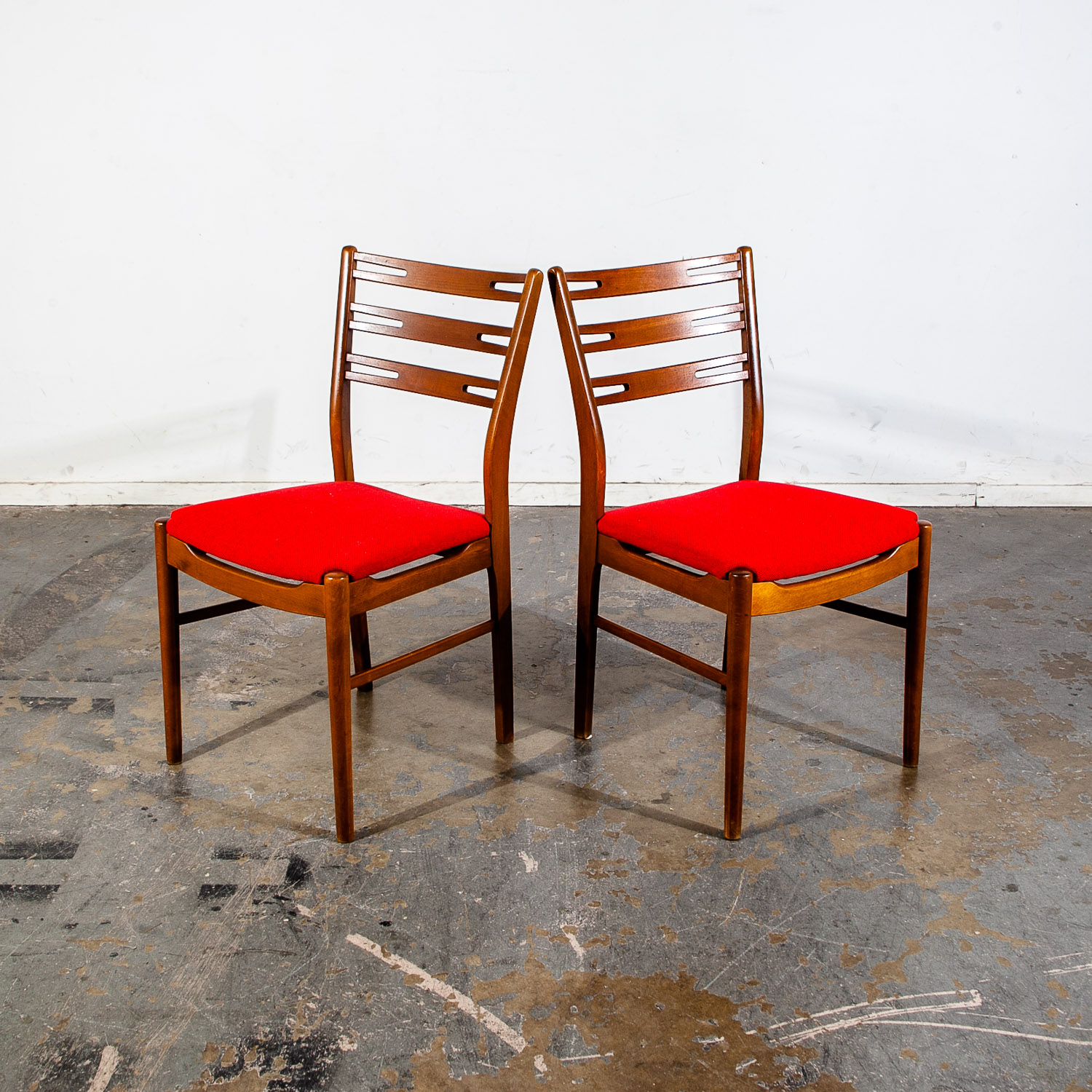 Mid Century Danish Modern Dining Chairs Set 4 Farstrup Mobler Model 219 Teak Red Beech Wood - Image 3