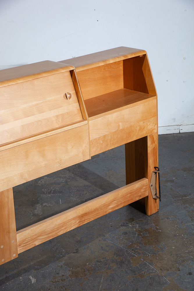 Mid Century Modern Headboard Bed Frame King Heywood Wakefield Blonde Nightstands - Image 6