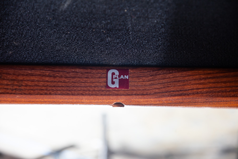 Mid Century Danish Modern Dining Chairs Set 6 G plan Solid Teak Victor Wilkins Leather Turquoise Green - Image 11