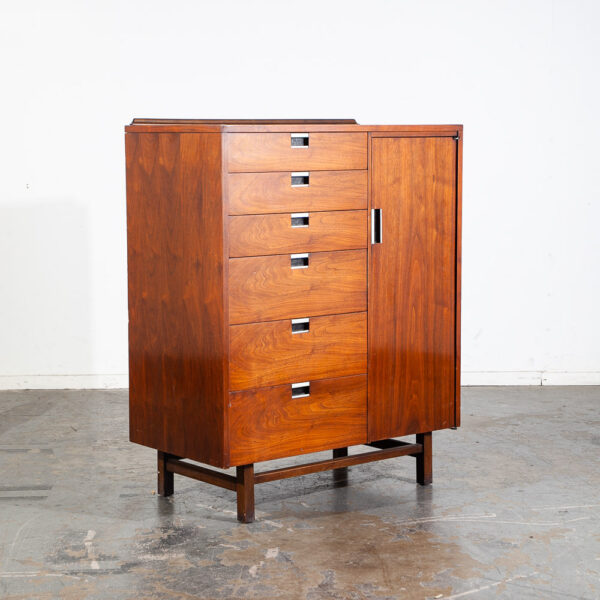 Mid Century Modern Dresser Gentleman's Chest Founders Walnut Drexel Vintage