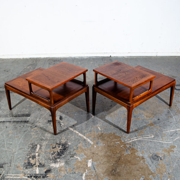 Mid Century Modern Nightstands End Side Table Lane Step up Walnut Vintage Drexel - Image 4