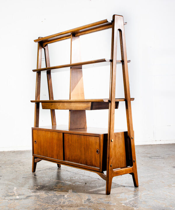 Mid Century Modern Room Divider Bookshelf Credenza American Martinsville Dania Danish Vintage Storage - Image 3