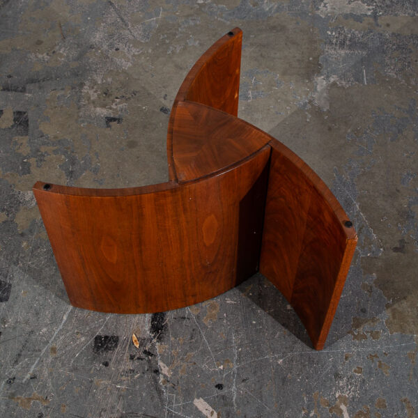 Mid Century Modern End Table Side Round Vladimir Kagan Glass Lane Vintage Walnut - Image 8