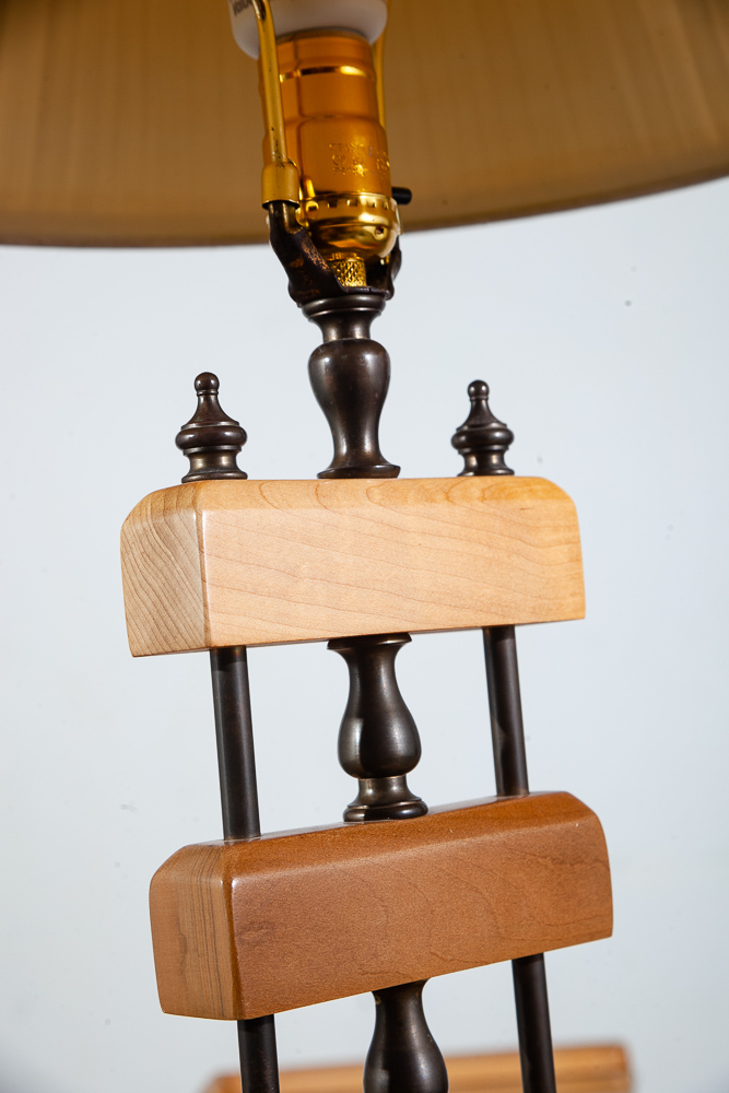 Mid Century Modern Table Lamp Heywood Wakefield Solid Birch Vintage Blonde Wood - Image 11